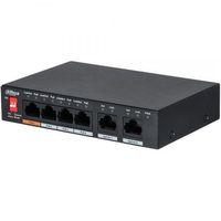 DAHUA PFS3006-4ET-60 4 PORT 10/100 + 2 PORT 10/100 UPLINK 60W POE METAL KASA SWITCH