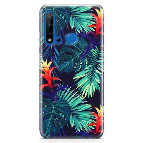 Huawei P20 Lite 2019 Kılıf Pasifik Yapraklar Arka Kapak Koruma Desenli Full Koruyucu