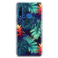 Huawei P20 Lite 2019 Kılıf Pasifik Yapraklar Arka Kapak Koruma Desenli Full Koruyucu