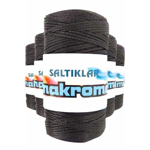 5 Adet Polyester Makrome İpi SYH Siyah 100 gr