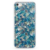 Apple iPhone SE Kılıf Doodle Gemi Turları Arka Kapak Koruma Desenli Full Koruyucu