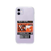 iPhone 11 London Bilet Tasarımlı Premium Şeffaf Silikon Kılıf
