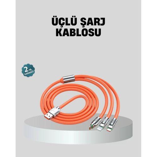 Üçlü Şarj Kablosu – Yüksek Hızlı, Dayanıklı Ve Uzun Ömürlü
