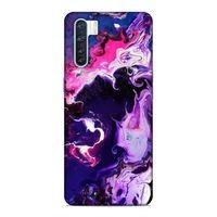 Oppo A91 Kılıf Mavi Pembe Soyut Arka Kapak Silikon Koruma Full Koruyucu