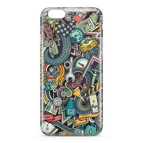 Apple iPhone 6 Plus - 6S Plus Kılıf Driver Doodle Arka Kapak Koruma Desenli Full Koruyucu