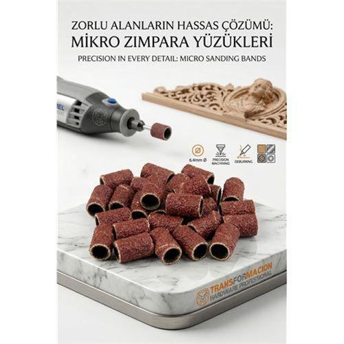 20'li 6.4mm Yüzük Zımpara Seti | Detay İşleme & Çapak Alma 723047