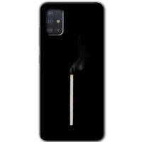 MRCİLETİSİM Samsung Galaxy A51 Kılıf Baskılı Kapak - Sönmüş Kibrit + 5D Tam Kaplayan Cam