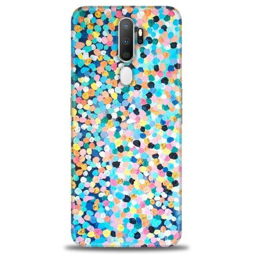 Oppo A9 2020 Kılıf HD Baskılı Kılıf - Renkli Benekler + Tam Ekran Koruyucu