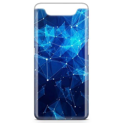 Samsung Galaxy A80 Kılıf Mavi Ağ Güvenliği Arka Kapak Koruma Desenli Full Koruyucu