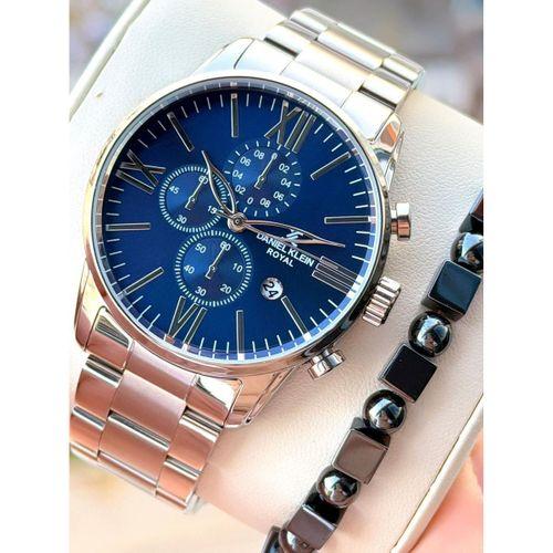 Daniel Klein Erkek Kol Saati 30 Metre Suya Dayanıklı Çelik Kordon + Bileklik Hediyeli VS.BLKT.0718