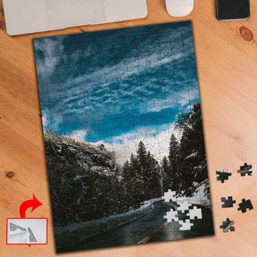 Karlı Yollar Ve Mavi Gökyüzü 240 Parça Puzzle Yapboz Tablo-429896