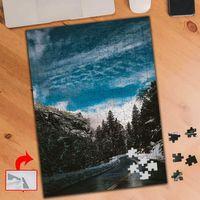 Karlı Yollar Ve Mavi Gökyüzü 240 Parça Puzzle Yapboz Tablo-429896