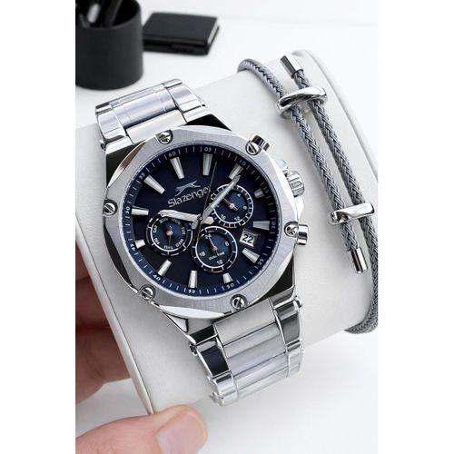 Slazenger İtalyan Tasarım Bileklik Hediyeli 2 Yıl Garantili 10 Atm Çelik Erkek Kol Saat ESL.2501.05