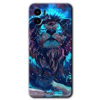 Vivo Y15s HD Baskılı Kılıf + 9D Tam Ekran Koruyucu - Neon Aslan