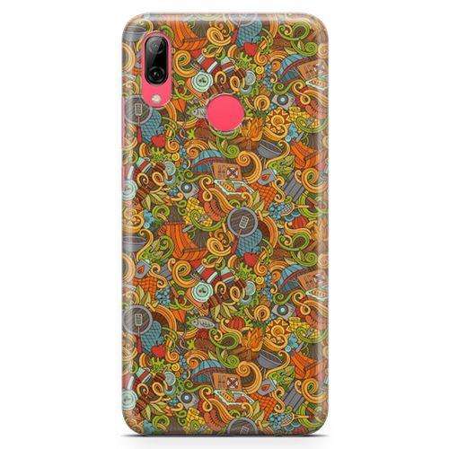 Huawei Y7 Prime 2019 Kılıf Doodle Piknik Seti Arka Kapak Koruma Desenli Full Koruyucu