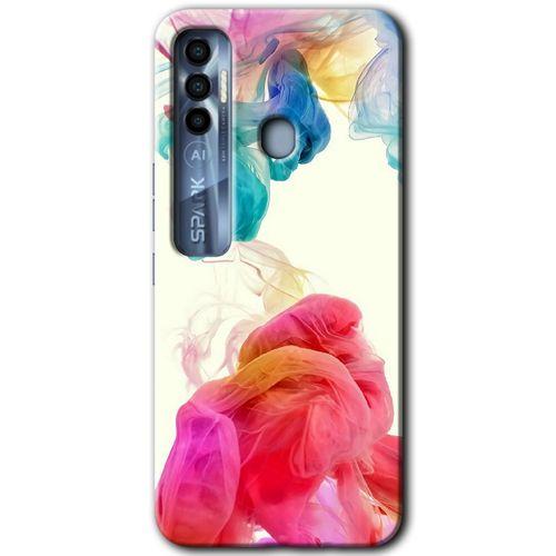 Tecno Spark 7 Pro HD Baskılı Kılıf + 9D Tam Ekran Koruyucu - Gökkuşağı Color