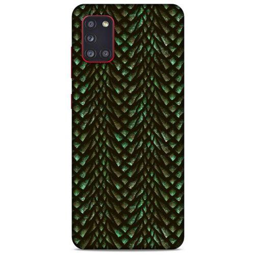 Samsung Galaxy A31 Kılıf Dragons (3) Kapak Ejderha Cilt Yeşil