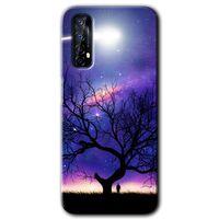 Realme 7 Kılıf HD Desen Baskılı Arka Kapak - Uzay Silüet + Kırılmaz Cam
