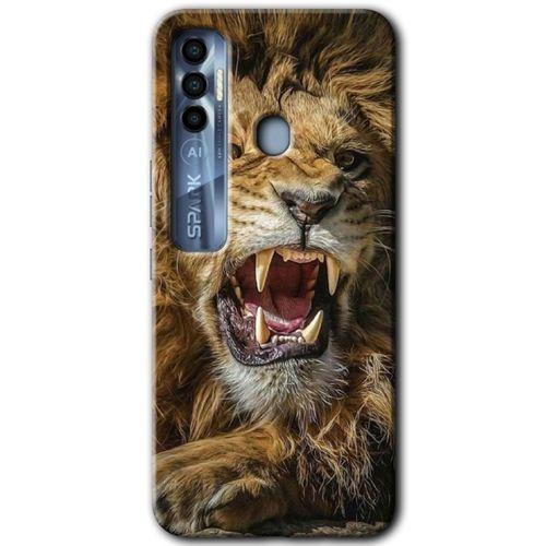MRCİLETİSİM Tecno Spark 7 Pro Kılıf HD Desen Baskılı Arka Kapak+Temperli Cam - Lion King