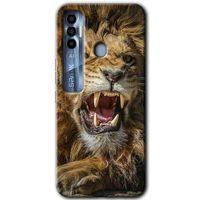 MRCİLETİSİM Tecno Spark 7 Pro Kılıf HD Desen Baskılı Arka Kapak+Temperli Cam - Lion King