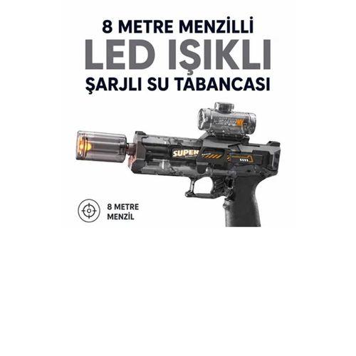 Sarjlı Otomatik Su Tabancası Led Işıklı Geniş Su Hazneli Gerçekçi Geri Tepme Efektli Uzak Menzilli