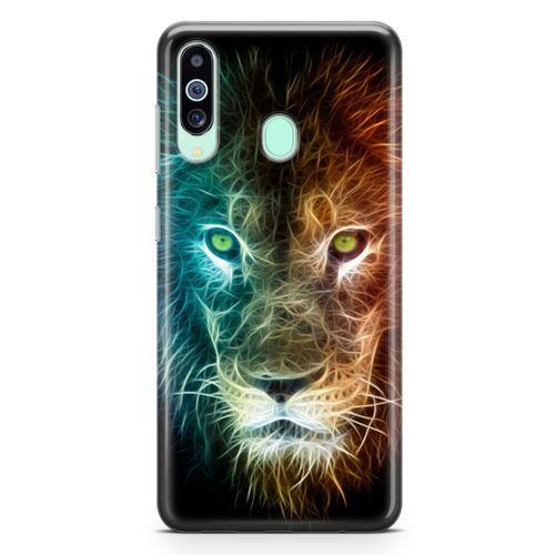 Samsung Galaxy M40 Kılıf Neon Aslan Arka Kapak Koruma Desenli Full Koruyucu