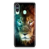 Samsung Galaxy M40 Kılıf Neon Aslan Arka Kapak Koruma Desenli Full Koruyucu