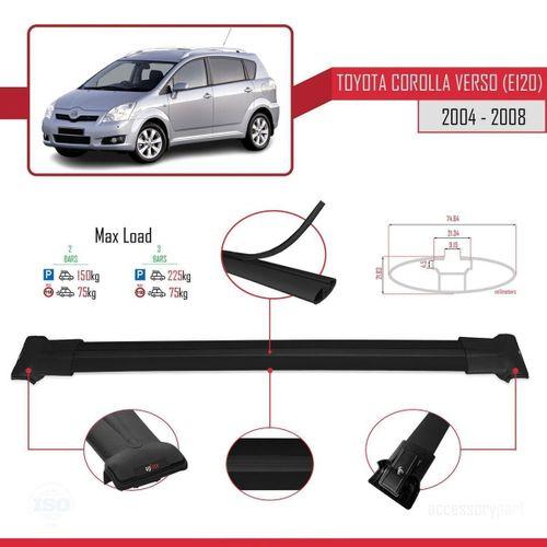 Toyota Corolla Verso (E120) 2004-2008 Arası ile Uyumlu FLY Model Ara Atkı Tavan Barı SİYAH