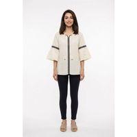 Kısa Kol Dicle Bağcıklı V Yaka Şile Bezi Yazlık Bluz Krem Krm