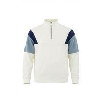 Oversize Erkek Kolları Garnili Selanik Örme Erkek Sweatshirt - Ekru