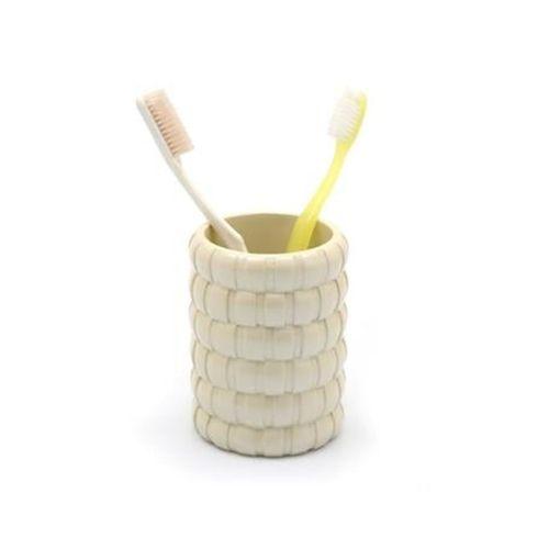 2 Adet Diş Fırçalık Örgü Model Banyo Aksesuarı 8X8X11Cm Banyo Seti