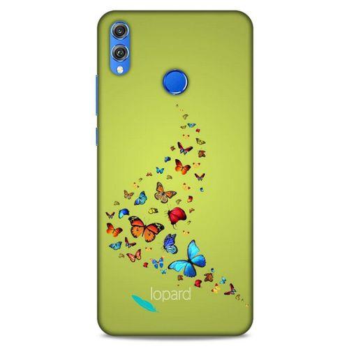 Huawei Honor 8x Kılıf Kelebek Etkisi (48) Bumper Kılıf Pembe Yeşil