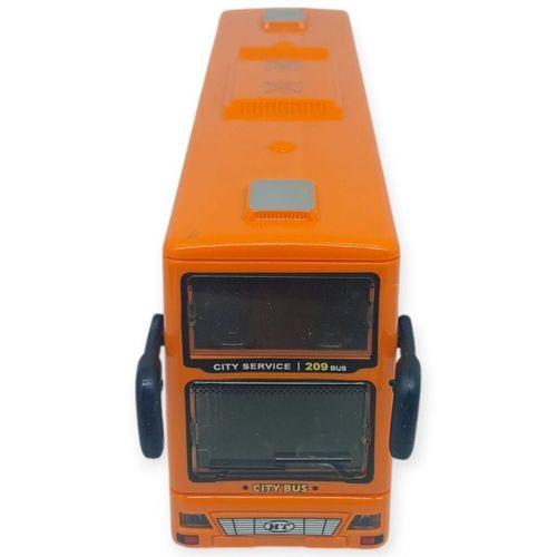 Sesli Işıklı Çift Katlı Otobüs 20 cm - Turuncu