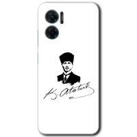 Xiaomi Redmi Note 11E HD Baskılı Kılıf + 9D Tam Ekran Koruyucu - Kemal Atatürk İmza