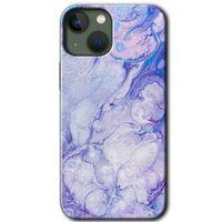 MRCİLETİSİM iPhone 13 Kılıf Baskılı Kapak - Spots Lilac + 5D Tam Kaplayan Cam