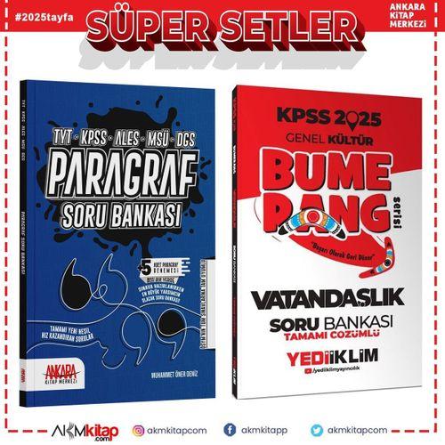 Yediiklim 2025 KPSS Bumerang Vatandaşlık ve AKM Paragraf Soru Bankası Seti 2 Kitap