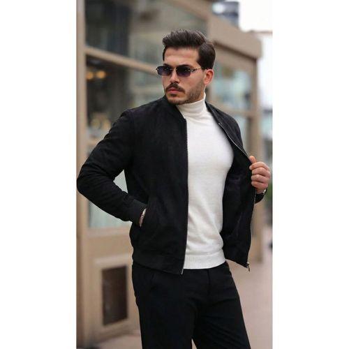 Erkek Scuba Süet Kumaş Bomber Hırka