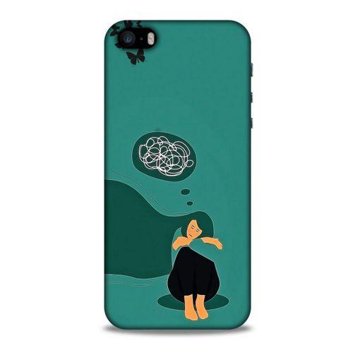 Apple Iphone 5S Kılıf Depresyon (11) Tam Koruma Siyah Gri