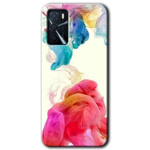 MRCİLETİSİM Oppo A16 Kılıf Baskılı Kapak - Gökkuşağı Color + 5D Tam Kaplayan Cam