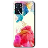 MRCİLETİSİM Oppo A16 Kılıf Baskılı Kapak - Gökkuşağı Color + 5D Tam Kaplayan Cam