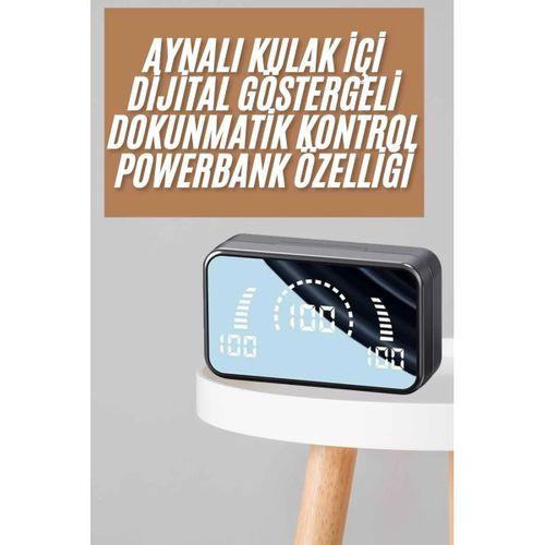 Powerbankli Bluetooth Kulaklık Yüksek Ses Aynalı Çift Dijital Gösterge Ekranı