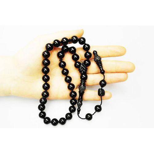 Oltu Taşı Kareli Oyma Nakkaş İmameli Sade Tespih