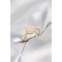 Gold Renk Gül Model İncili Kadın Yüzük