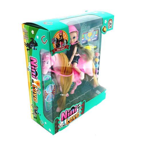 Nini Love Binici Bebek Pembe At