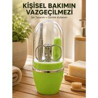 Taşınabilir Yeşil Manikür Seti Kapsüllü Kişisel Bakım Çantası