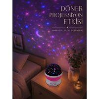 Döner Projeksiyon Lambası Renkli Yıldız Ve Gökyüzü Efektli