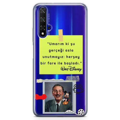 Huawei Nova 5t Kılıf Caps Walt Disney Arka Kapak Koruma Desenli Full Koruyucu