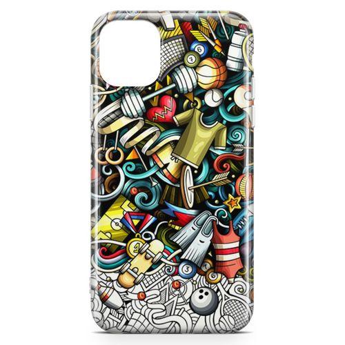 Apple iPhone 11 Pro Kılıf Fitness Doodle Arka Kapak Koruma Desenli Full Koruyucu