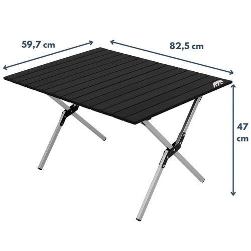 Kamp Ayısı® Alüminyum Katlanabilir Large Kamp ve Piknik Masası, Çantalı, Siyah
