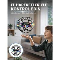 Led Işıklı Futbol Topu Mini Drone Akıllı Sensörlü El Kontrollü